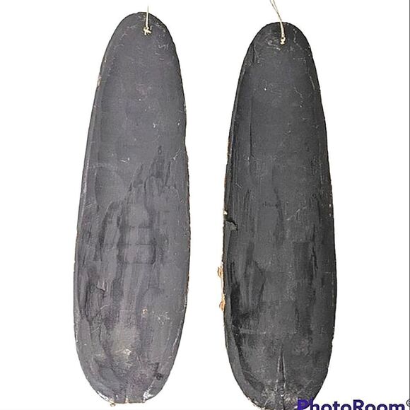 Wood Tribal Mask Wall Hanging Set Of 2 - Picture 7 of 8